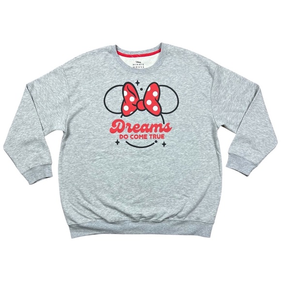 Disney Minnie Mouse Dreams Do Come True Maternity Crewneck Sweatshirt - Size L - Picture 1 of 4